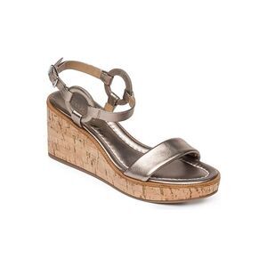 Bernardo Kennedy Sandals Women's 11 Silver Metallic Leather Wedge Heel JOBB338